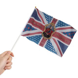 Load image into Gallery viewer, King Charles Coronation Small Hand Waving Flags (4-Pack)